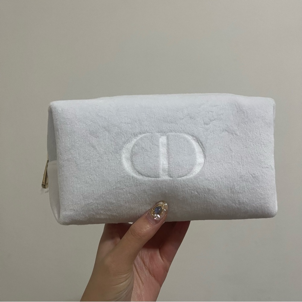 Dior Beaute Trousse White Makeup Cosmetic Pouch